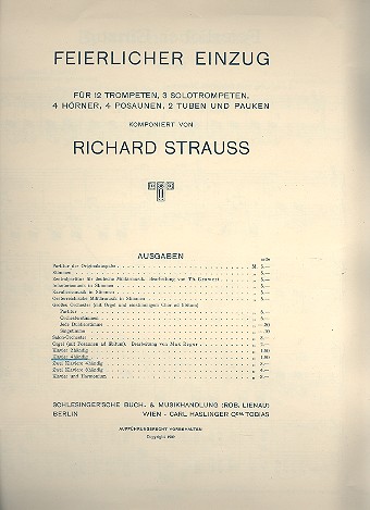 Feierlicher Einzug  für Klavier zu 4 Händen  