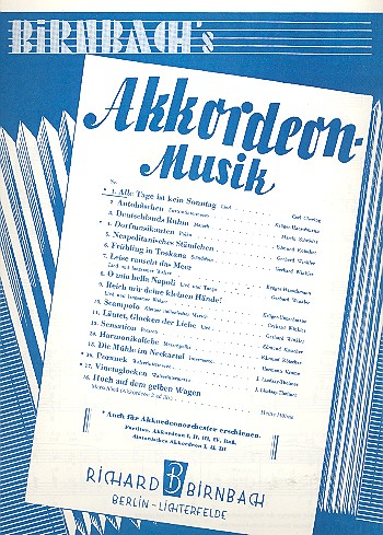 Alle Tage ist kein Sonntag&nbsp;&nbsp;für Akkordeon&nbsp;&nbsp;