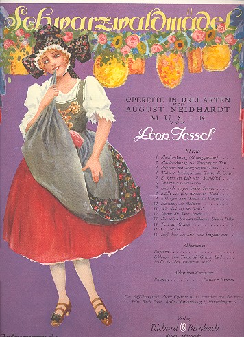 Mädle aus dem schwarzen Wald  für Singstimme und Klavier (dt)  