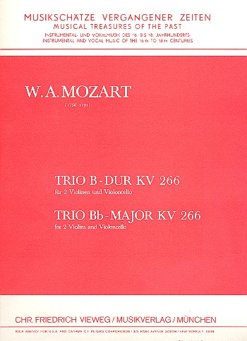 Trio B-Dur KV266  für 2 Violinen und Violoncello  Partitur und Stimmen