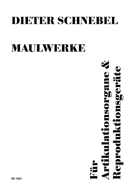 Maulwerke  für Artikulationsorgane und Reproduktionsgeräte  Partitur