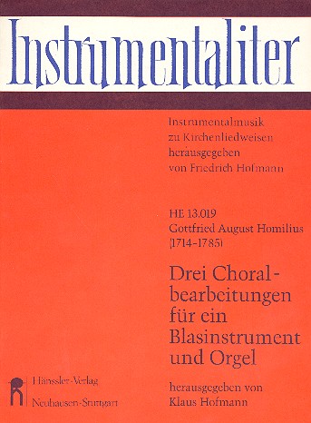 3 Choralbearbeitungen  für Horn (Trompete, Oboe) und Orgel  Partitur und Stimmen