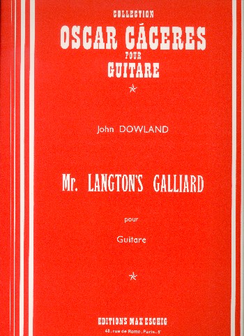 Mr. Langton's Galliard&nbsp;&nbsp;for guitar&nbsp;&nbsp;