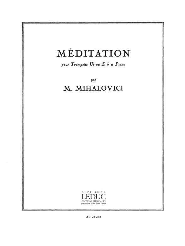 Meditation pour trompette ut ou&nbsp;&nbsp;sib et piano&nbsp;&nbsp;