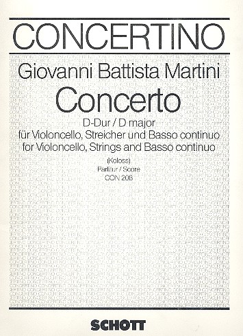 Concerto D-Dur  für Violoncello, Streicher und Basso continuo  Partitur