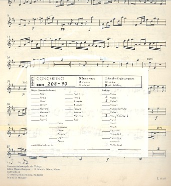 Concerto D-Dur  für Violoncello, Streicher und Basso continuo  Stimmensatz - 5 Violinen I, 5 Violinen II, 3 Viola/Violine III, 5 Viol