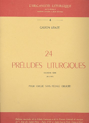 24 préludes liturgiques vol.2 (préludes 9-16)&nbsp;&nbsp;pour orgue&nbsp;&nbsp;