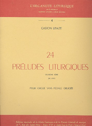 24 préludes liturgiques vol.2  préludes 9-16 pour orgue  