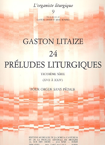 24 préludes liturgiques vol.3 (Nr.17-24)&nbsp;&nbsp;pour orgue&nbsp;&nbsp;