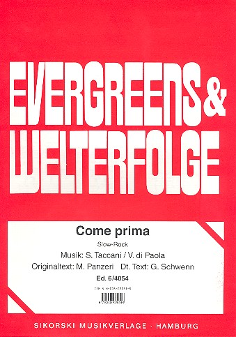 Come Prima: Einzelausgabe (it)  für Gesang und Klavier  
