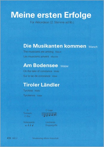 Meine ersten Erfolge Band 2  für Akkordeon  (mit 2. Stimme)