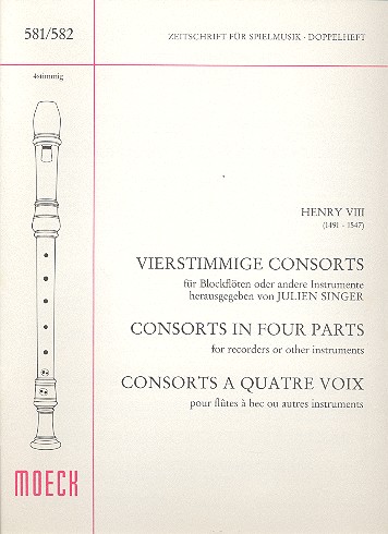 Vierstimmige Consorts für Blockflöten  oder andere Instrumente  Partitur