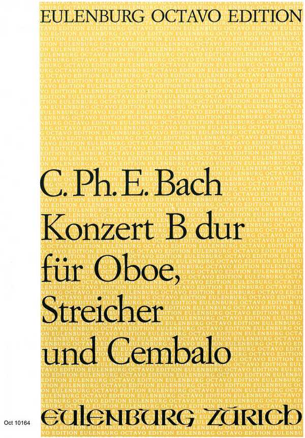 Konzert B-Dur  für Oboe und Streicher  Partitur (=Cembalo)