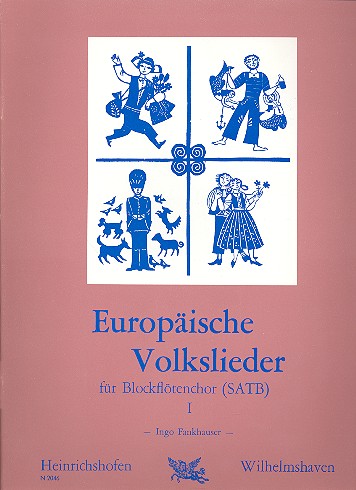 Europäische Volkslieder Band 1&nbsp;&nbsp;für 4 Blockflöten (SATB)&nbsp;&nbsp;Spielpartitur