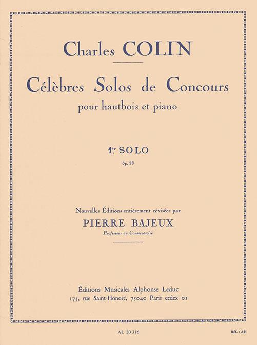 Solo de Concours no.1 op.33  pour hautbois et piano  