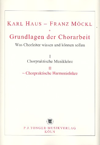 Grundlagen der Chorarbeit Band 2  Chorpraktische Harmonielehre  