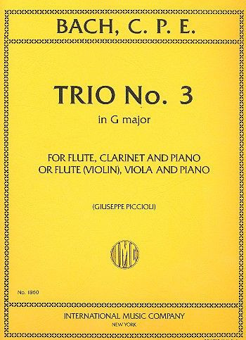 Trio G major no.3  for flute, clarinet and piano (or violin, viola and piano)  