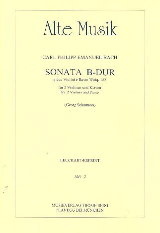 Sonate B-Dur Wq158  für 2 Violinen und Bc  