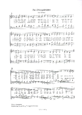 Die Ostergeschichte nach den Evangelien  für Chor (Solo) und Tasteninstrument (Instrumente ad lib)  Chorpartitur (dt)