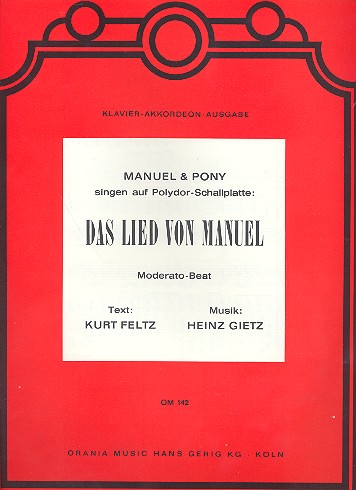 Das Lied von Manuel  Gesang und Klavier  Einzelausgabe 