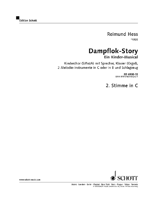 Dampflok-Story&nbsp;&nbsp;für Kinderchor (SMezA) mit Sprecher, Klavier (Orgel), 2 Melodie-Instru&nbsp;&nbsp;Einzelstimme - 2. Stimme in C