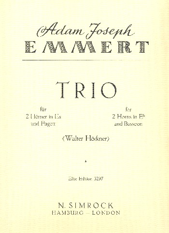 Trio&nbsp;&nbsp;für 2 Hörner und Fagott&nbsp;&nbsp;Partitur und Stimmen
