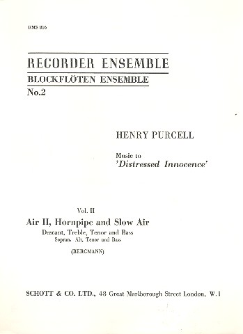 Distressed innocence Book 2 - Air 2, hornpipe and slow air&nbsp;&nbsp;for SATB recorders&nbsp;&nbsp;score