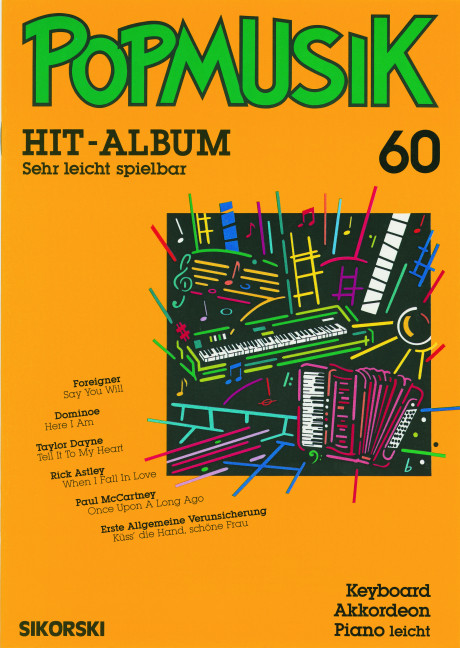 Popmusik Hit-Album Band 60:&nbsp;&nbsp;für Keyboard / Akkordeon&nbsp;&nbsp;