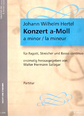 Konzert a-Moll  für Fagott, Streicher und Bc  Partitur (=Cembalo)