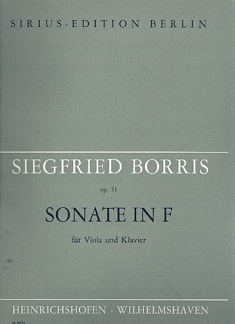 Sonate F-Dur op.51 für  Viola und Klavier  