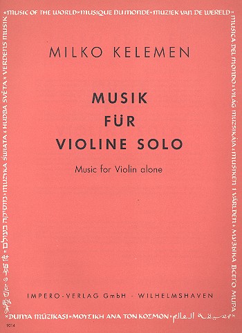Musik&nbsp;&nbsp;für Violine solo&nbsp;&nbsp;