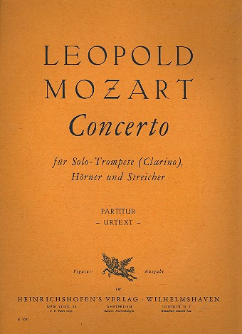 Konzert für Solo-Trompete (Clarino),  Hörner und Streicher  Partitur