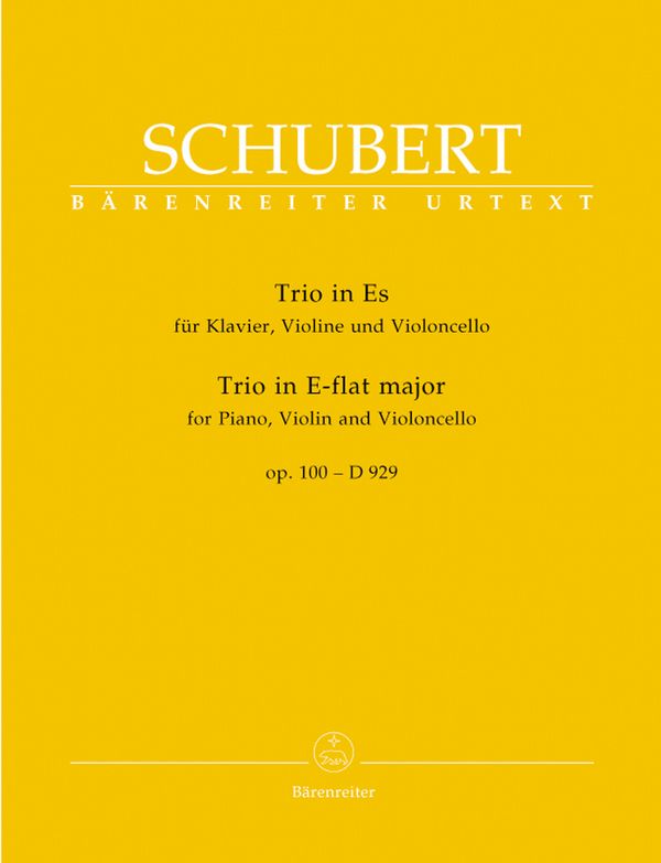 Klaviertrio Es-Dur op.100 D929&nbsp;&nbsp;für Klavier, Violine und Violoncello&nbsp;&nbsp;