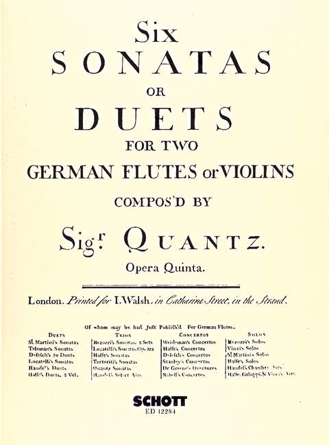 6 sonates a duets op.5  for 2 flutes  score