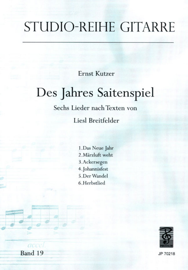 DES JAHRES SAITENSPIEL OP.76 6 LIEDER  FUER MITTLERE SINGSTIMME UND GITARRE  (DT)