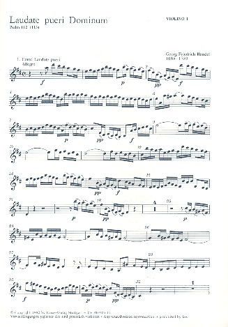 Laudate pueri für Sopran, gem&nbsp;&nbsp;Chor (SSATB) und Orchester&nbsp;&nbsp;Violine 1