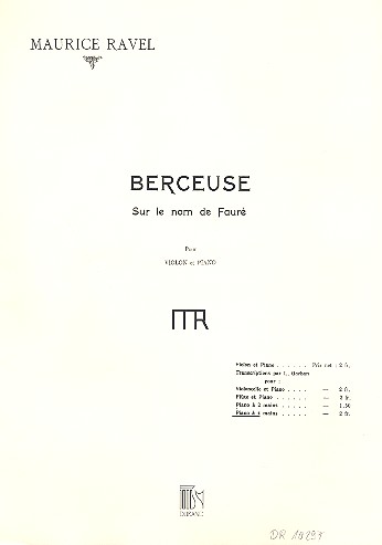 Berceuse sur le nom de Fauré&nbsp;&nbsp;pour piano a 4 mains&nbsp;&nbsp;