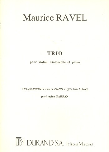Trio pour violon, violoncelle et piano&nbsp;&nbsp;pour piano a quatre mains&nbsp;&nbsp;partition