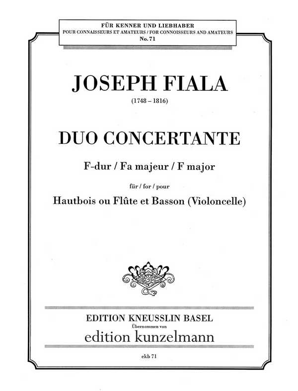 Duo concertante F-Dur  für Oboe (Flöte) und Fagott (Violoncello)  Stimmen