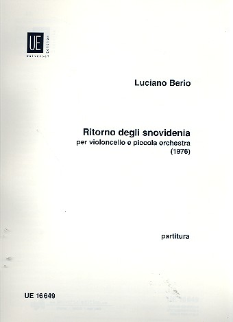 Ritorno degli Snovidenia per  violoncello e piccola orchestra  Partitur