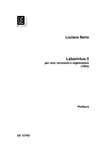 Laborintus 2 für Stimmen,  Instrumente und Tonband  Partitur (it)