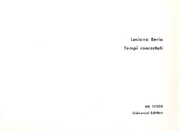 Tempi concertati für Flöte, Violine,  2 Klaviere und Orchester  Partitur