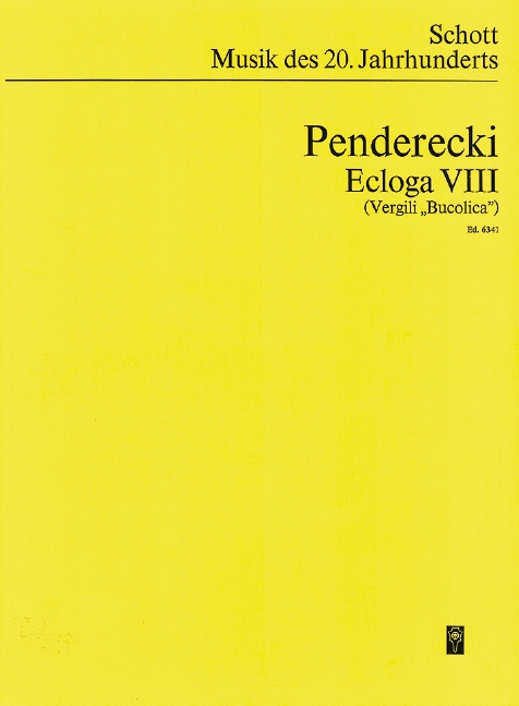 Ecloga VIII  für Männerstimmen (AATBarBarB)  Partitur