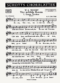 4 weltliche Kanons  für Chor (3-4 Stimmen)  