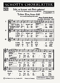 Seht, er kommt mit Preis gekrönt! / Tochter Zion, freue dich!&nbsp;&nbsp;für Frauen- oder Kinderchor (SMezA)&nbsp;&nbsp;Chorpartitur