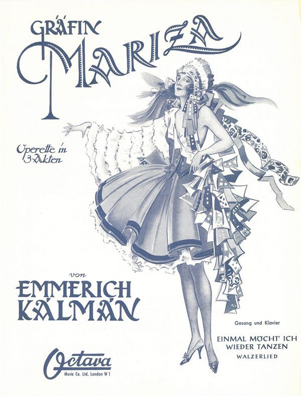 Einmal möcht ich wieder tanzen  aus&nbsp;&nbsp;Gräfin Mariza für Gesang&nbsp;&nbsp;und Klavier