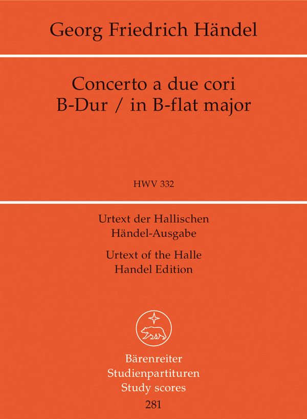 Concerto a due cori B-Dur, HWV 332&nbsp;&nbsp;&nbsp;&nbsp;Studienpartitur