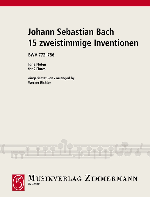 15 zweistimmige Inventionen BWV772-786  für 2 Flöten  