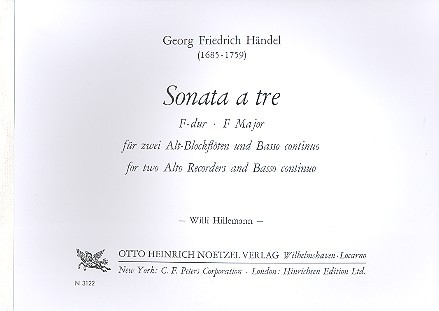 Sonata à tre F-Dur &nbsp;&nbsp;für 2 Altblockflöten und Bc&nbsp;&nbsp;
