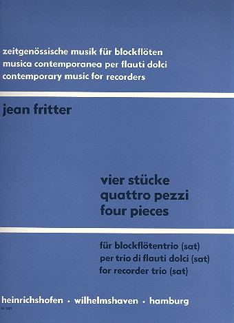 4 pezzi per trio di flauti dolci (SAT)  Spielpartitur  